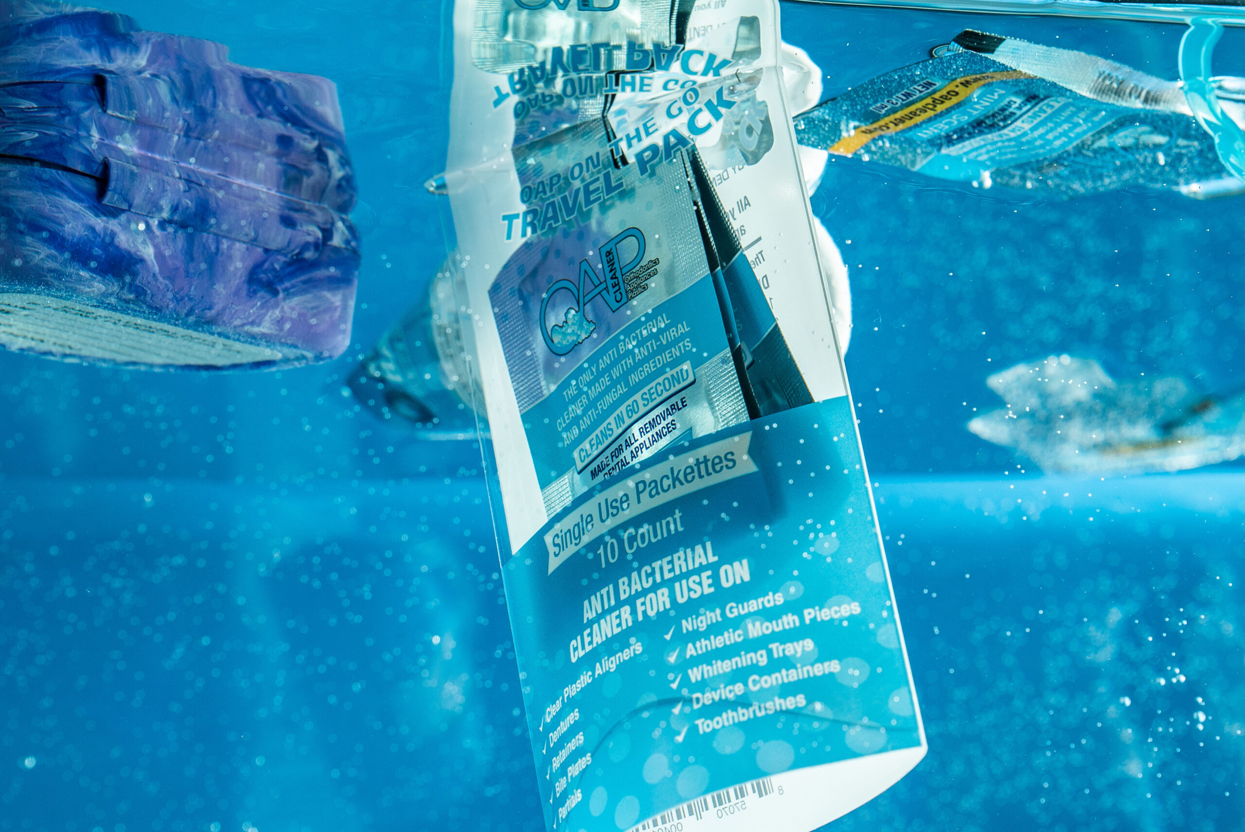 Product submerged in water