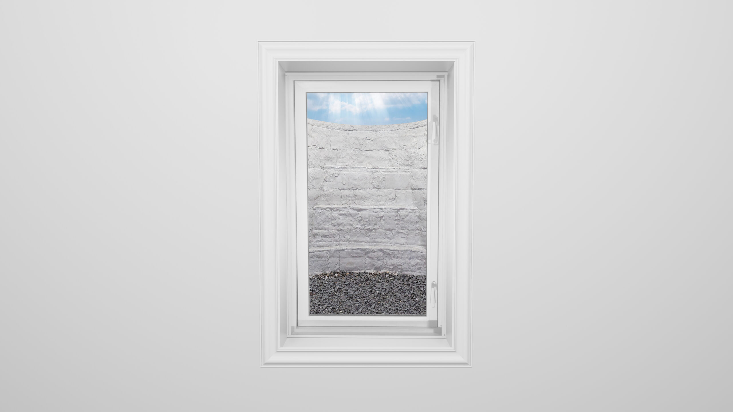 Egress Pros Grey Elite variant window well product photography