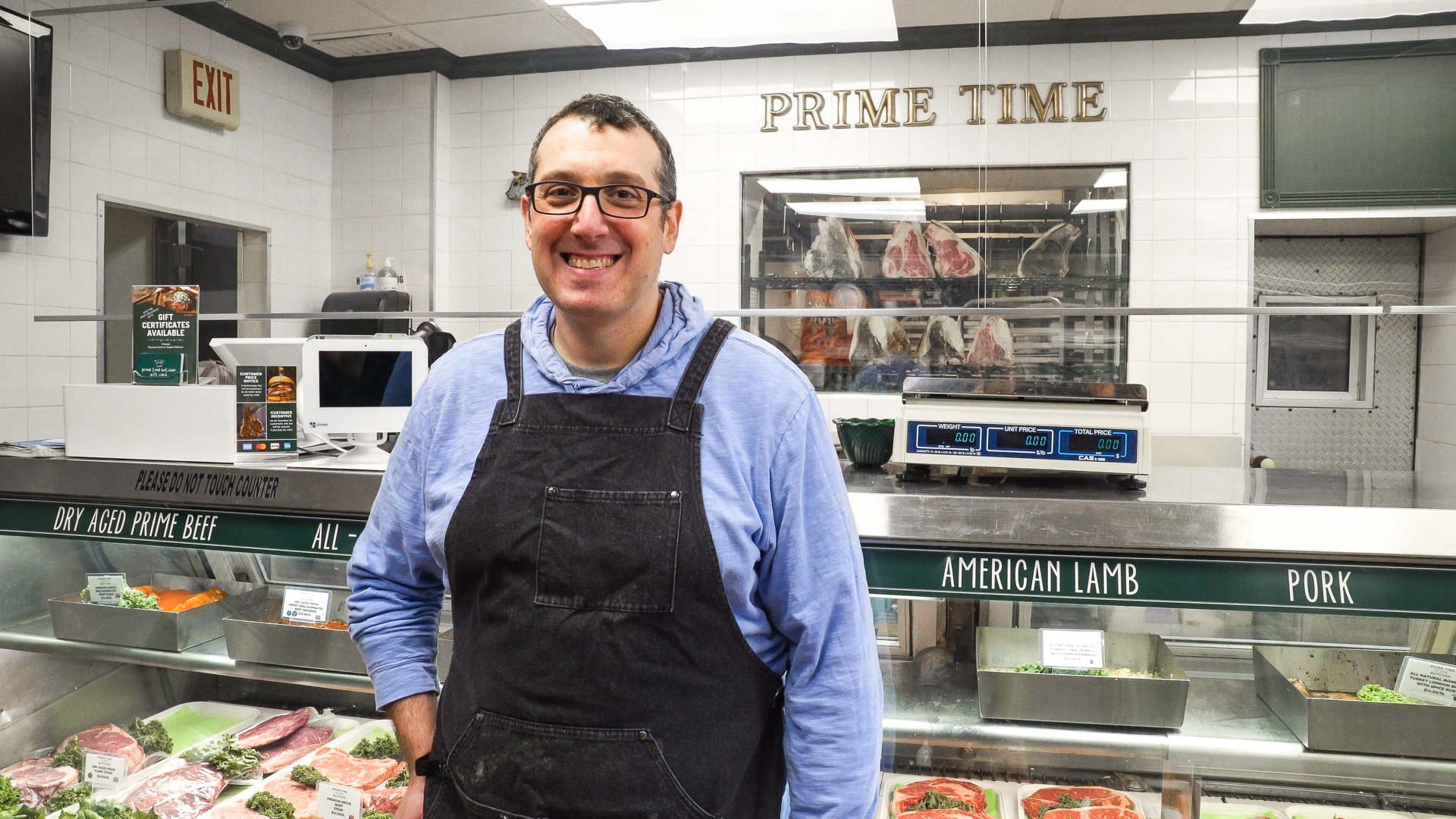 Butcher at work