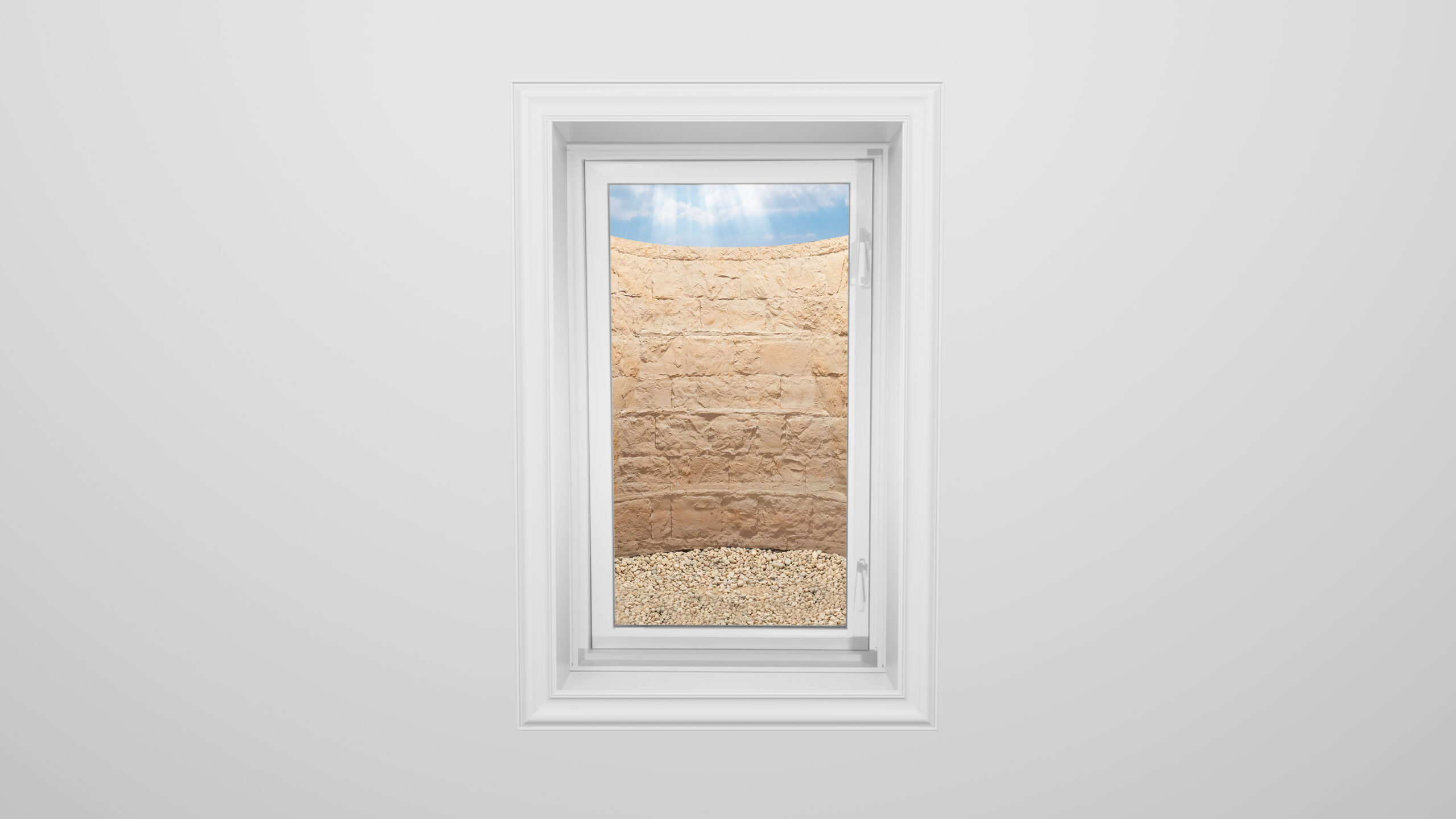 Egress Pros Tan Elite window well product photography