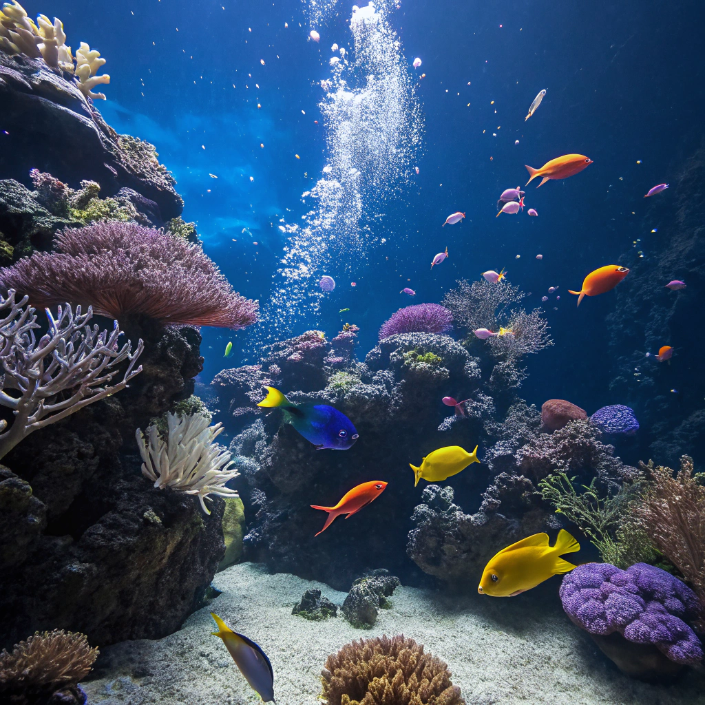 Polo Reef vivid underwater coral reef aquarium photography